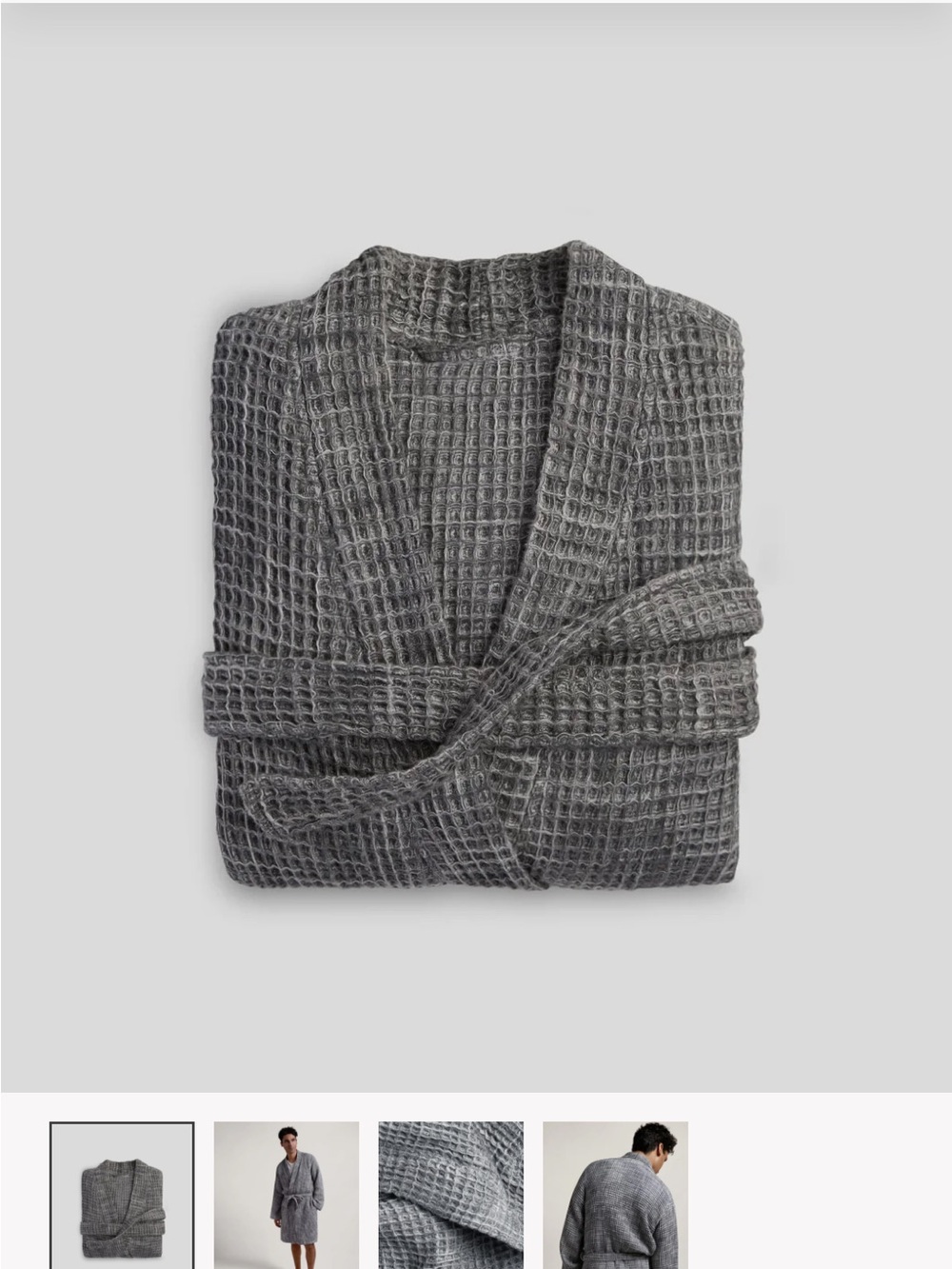 Parachute Waffle Knit Robe in Charcoal Gray